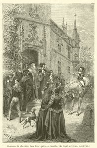 Jak nieustraszony rycerz opuścił swoją rodzinę, lojalnego sługę, anonimowego autorstwa after Emile Antoine Bayard