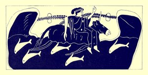 Europa and the Bull, ilustracja z greckich obrazów wazonowych autorstwa JE Harrisona i D.S. MacColla, opublikowana w 1894 r. (obraz ulepszony cyfrowo) autorstwa after English School