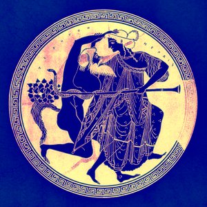 Satyr and Maenad, ilustracja z greckich obrazów wazonowych autorstwa J.E. Harrisona i D.S. MacColla, opublikowana w 1894 r. (obraz ulepszony cyfrowo) autorstwa after English School