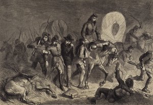 Wycofanie się konfederatów z Shiloh autorstwa after Felix Octavius Carr Darley