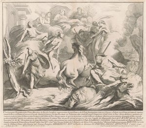 Prima Macchina dla Chin z 1742 r.: Konkurs Neptuna i Minerwy autorstwa after François Hutin Miguel de Sorellò