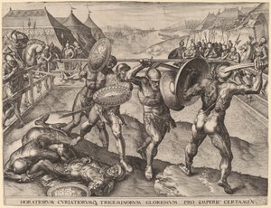 Bitwa pod Horatii i Kuriaty autorstwa after Frans Floris I