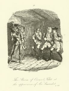 Ilustracja do nagolenników Launcelot autorstwa Tobiasa Smolletta autorstwa after George Cruikshank