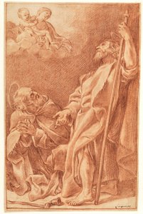 Madonna z Dzieciątkiem ze św. Antonim Opatem i Jakubem Większym autorstwa after Giovanni Lanfranco