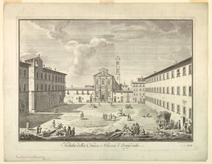 Widok Florencji, tablica z "Wybór XXIV Widoki na główne dzielnice, place, kościoły i pałace miasta Florencji"