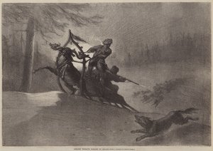 Chłopi z Laponii ścigani przez Wilki autorstwa Gustave after Dore