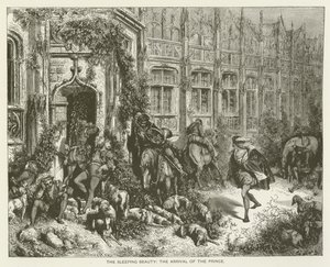 Śpiąca Królewna, przybycie Księcia autorstwa Gustave after Dore