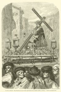 Jeden krok, do Sewilli, Jesus Nazareno del gran Poder, procesje de la semaine sainte, do Sewilli autorstwa Gustave after Dore