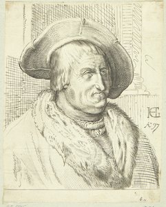 Fantazyjny portret starego mężczyzny w kapeluszu autorstwa after Hendrick Goltzius