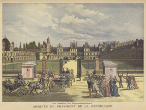 Przybycie prezydenta Francji do Palais de Fontainebleau autorstwa after Henri Meyer