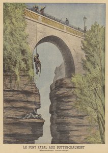 Uratowanie próby samobójstwa na moście w Parc des Buttes-Chaumont w Paryżu