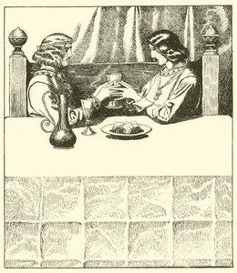 Sir Tristram siedzi z Sir Launcelot autorstwa after Howard Pyle