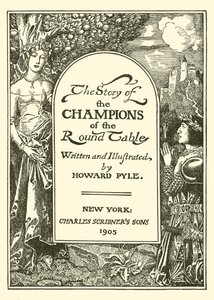 Strona tytułowa Historii Mistrzów Okrągłego Stołu autorstwa after Howard Pyle