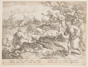 Polowanie na węże autorstwa after Jan van der Straet, called Stradanus
