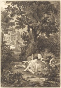 Zakład trzech plotek: Grusza autorstwa after Jean Baptiste Mallet