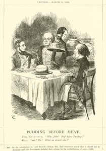 Budyń przed Mięsem autorstwa after John Tenniel