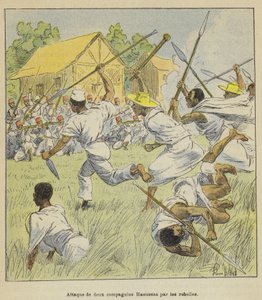 Atak rebeliantów na dwie firmy Hausa autorstwa after Louis Charles Bombled