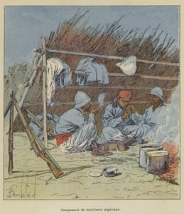 Obóz algierskich harcowników autorstwa after Louis Charles Bombled