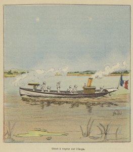 Parowiec na Ikopie autorstwa after Louis Charles Bombled