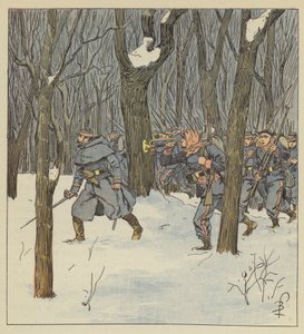 Szarża bagnetowa w lesie na telefony komórkowe Sarthe autorstwa after Louis Charles Bombled