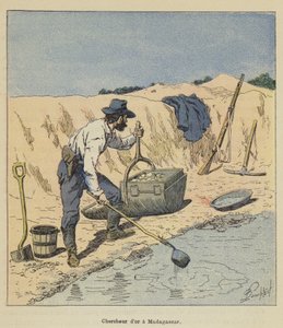 Złoty badacz na Madagaskarze autorstwa after Louis Charles Bombled