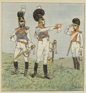 Pułkownik Lekkich Koni, Bawarski Oficer, Pułkownik Dragonów autorstwa after Louis Charles Bombled