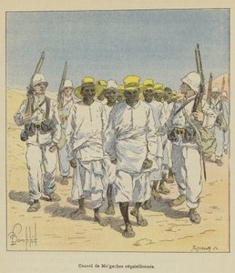Konwój zarekwirowanych Malgaszy autorstwa after Louis Charles Bombled