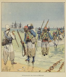 Lądowanie Turkos w Majunga autorstwa after Louis Charles Bombled