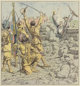 Wydawanie poselstw, wejście Sikhów autorstwa after Louis Charles Bombled