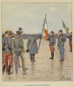 Dystrybucja flag w Sathonay autorstwa after Louis Charles Bombled