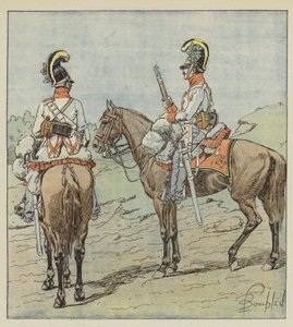 Wyróżnione austriackie dragoni autorstwa after Louis Charles Bombled