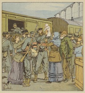 Zaokrętowanie franc-tireurów Paryża autorstwa after Louis Charles Bombled