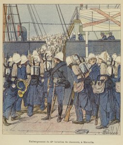 Zaokrętowanie 40 batalionu chasseurów w Marsylii autorstwa after Louis Charles Bombled