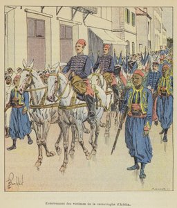 Pogrzeb ofiar katastrofy w Adelii autorstwa after Louis Charles Bombled