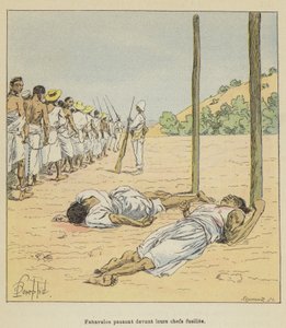 Fahavalos przechodzący przed szefami karabinów autorstwa after Louis Charles Bombled