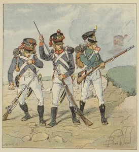 Młoda gwardia, 1806, Poborowy-grenadier, Tirailleur-grenadier, Flanqueur-chasseur