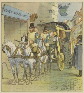 Cesarz wsiada do samochodu Marie-Louise autorstwa after Louis Charles Bombled