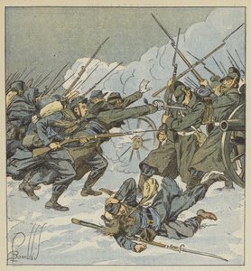 Firma Boudot, należąca do 11. chasseurów, działa na niemieckiej baterii autorstwa after Louis Charles Bombled