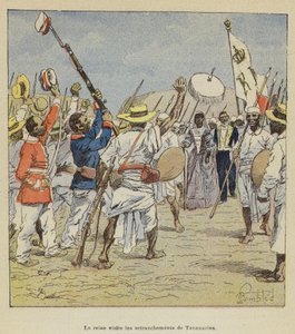Królowa odwiedza szańce Antananarywa autorstwa after Louis Charles Bombled