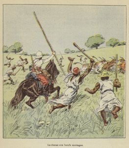 Polowanie na dzikiego wołu autorstwa after Louis Charles Bombled