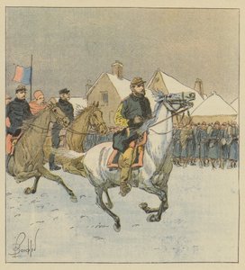 Pułkownik de Lipowski kroczy po liniach bojowych pod Alencon autorstwa after Louis Charles Bombled
