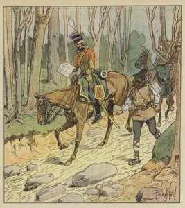 Generał Stengel był znakomitym oficerem husarskim autorstwa after Louis Charles Bombled