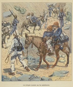 Osoby ewakuowane karetkami pogotowia autorstwa after Louis Charles Bombled