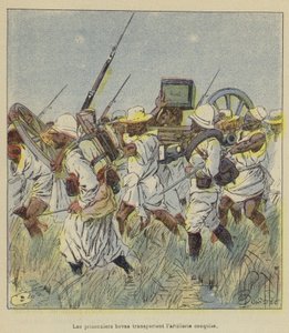 Więźniowie Hova niosą zdobytą artylerię autorstwa after Louis Charles Bombled