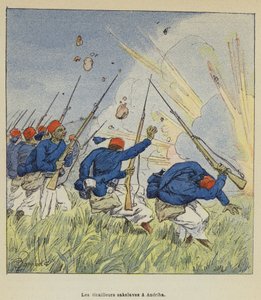 Katapulty w Andriba autorstwa after Louis Charles Bombled