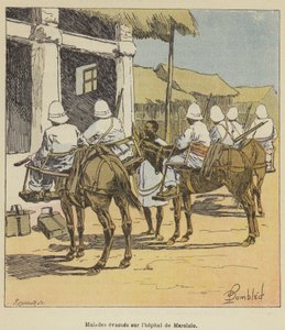 Pacjenci ewakuowani do szpitala Marololo autorstwa after Louis Charles Bombled