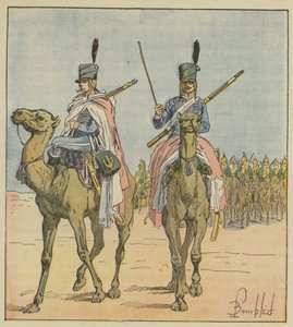 Napoleon stworzył pułki wielbłądów autorstwa after Louis Charles Bombled