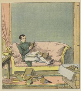 Napoleon przegląda księgi, które właśnie mu przysłano autorstwa after Louis Charles Bombled