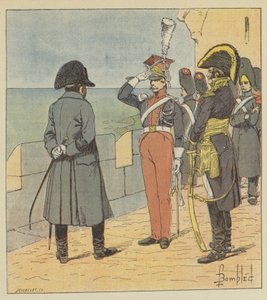 Napoleon przyjmuje Pioutowskiego na wyspie Elba autorstwa after Louis Charles Bombled