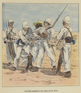 Patrol chwytający broń z Hova autorstwa after Louis Charles Bombled